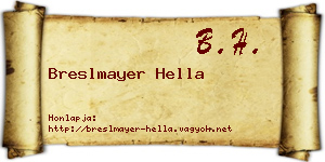 Breslmayer Hella névjegykártya